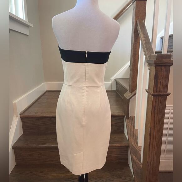 Trina Turk Strapless Dress - White with black stripes across the bust Size 4 - Picture 3 of 6